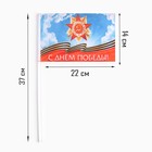 Флаг 9 Мая "С Днём Победы!", 14 х 22 см, полиэфирный шелк, с древком, 2 шт - фото 24400760