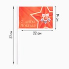 Флаг 9 Мая "С Днём Победы!", 14 х 22 см, полиэфирный шелк, с древком, 2 шт - фото 23762008
