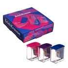 Точилка ErichKrause City Mini Vivid, 1 отверстие, с контейнером, пластиковая, МИКС - Фото 2