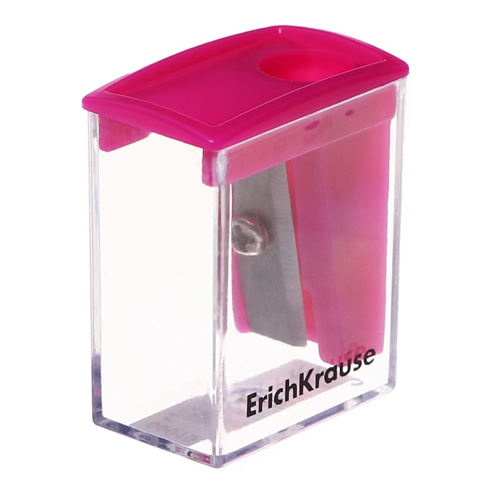 Точилка 1 отверстие ErichKrause "City Mini" Vivid, с контейнером, пластиковая, МИКС