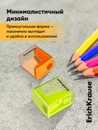 Точилка ErichKrause. City Mini Neon, с контейнером, МИКС - Фото 2