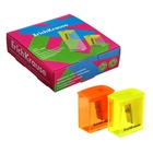 Точилка ErichKrause «City Mini» Neon, 1 отверстие, с контейнером, пластиковая, МИКС 10343495