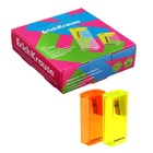 Точилка ErichKrause City Neon, 1 отверстие, с контейнером, пластиковая, МИКС 10343501