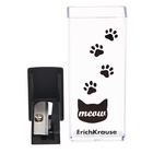 Точилка ErichKrause City Meow, 1 отверстие, с контейнером, пластиковая, МИКС 10343503