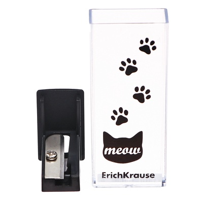 Точилка ErichKrause. City Meow, с контейнером, МИКС