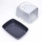 Туалет-домик для кошек закрытый с дверцей 43×32×33 см, серый - Фото 11