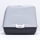 Туалет-домик для кошек закрытый с дверцей 43×32×33 см, серый - Фото 4