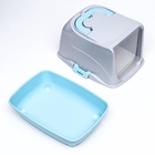 Туалет-домик для кошек закрытый с дверцей 43×32×33 см, бирюзово-серый - Фото 11