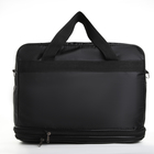 Сумка дорожная на молнии, с увеличением, наружный карман, длинный ремень, цвет чёрный - фото 23770040