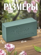 Губка флористическая для живых цветов, букетов «Виктория» кирпич, 23×11×8 см - Фото 2