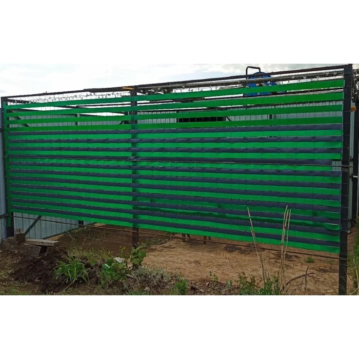 Заборная лента, 55 мм, 50 м, в наборе крепежи 50 шт., зелёная - фото 1909536956
