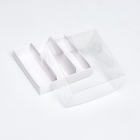 Упаковка с прозрачной крышкой под 3 эклера, белый 13,5x13.5x6 см - Фото 4