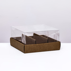 Кондитерская коробка складная под 3 эклера, крафт, 13,5х13,5х7см - фото 11977066
