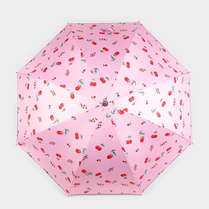 Зонт - трость полуавтоматический «Вишня», эпонж, 8 спиц, R = 51 см, цвет МИКС - фото 1908068951