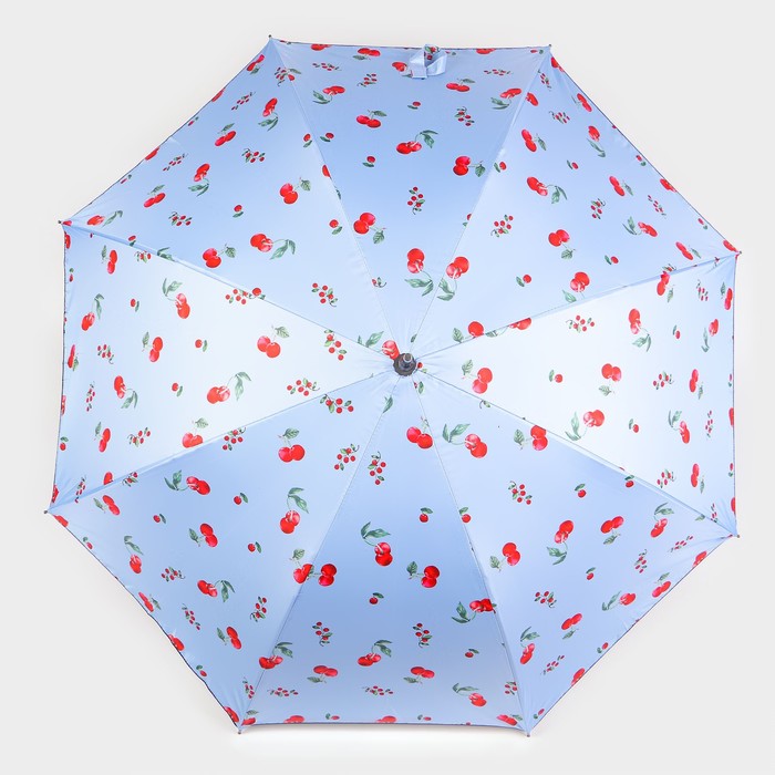 Зонт - трость полуавтоматический «Вишня», эпонж, 8 спиц, R = 51 см, цвет МИКС - фото 1908068945