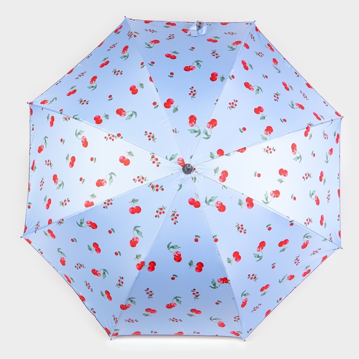 Зонт - трость полуавтоматический «Вишня», эпонж, 8 спиц, R = 51 см, цвет МИКС - фото 1908068946