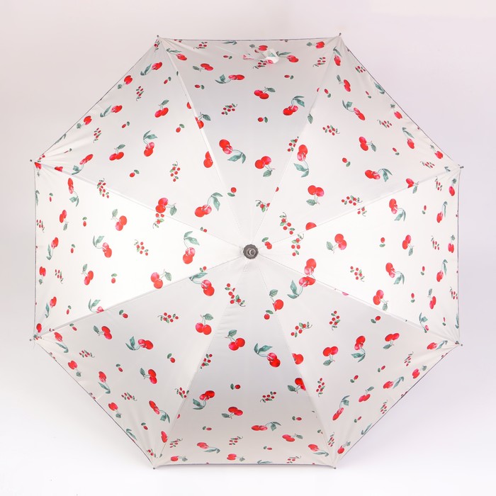 Зонт - трость полуавтоматический «Вишня», эпонж, 8 спиц, R = 51 см, цвет МИКС - фото 1908068947
