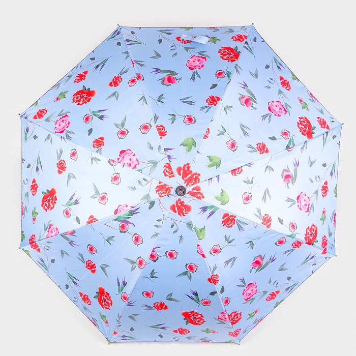 Зонт - трость полуавтоматический «Пионы», эпонж, 8 спиц, R = 51 см, цвет МИКС - фото 1927048094