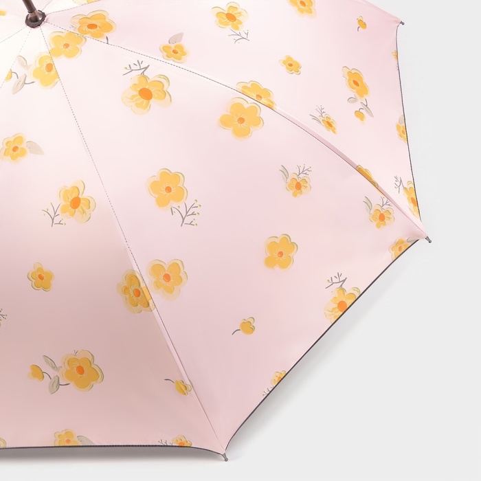 Зонт - трость полуавтоматический «Цветочки», эпонж, 8 спиц, R = 51 см, цвет МИКС