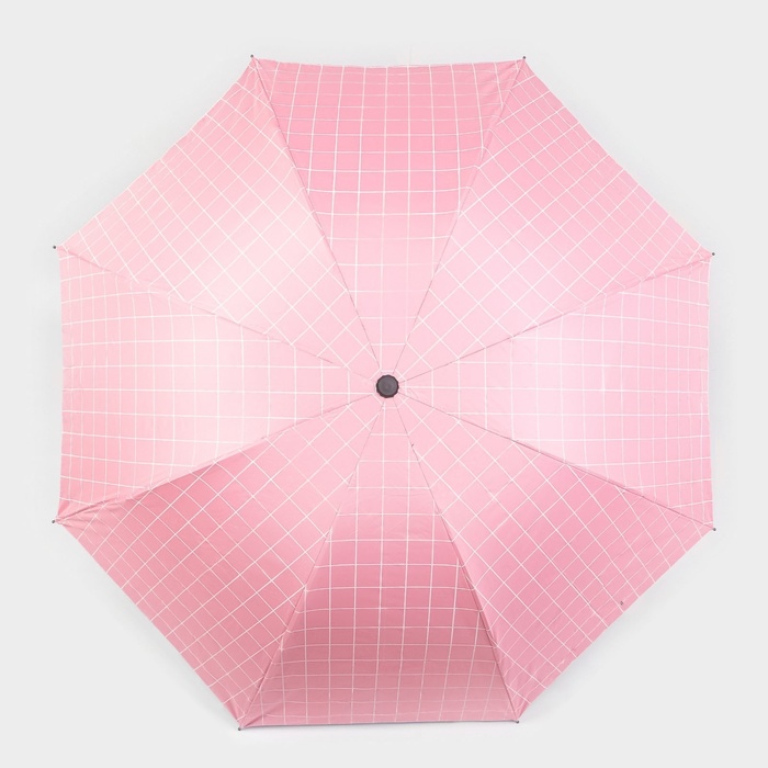Зонт механический «Крупная клетка», эпонж, 4 сложения, 8 спиц, R = 48 см, цвет МИКС - фото 1906625222