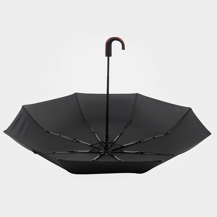 Зонт полуавтоматический «Гром», эпонж, 3 сложения, 8 спиц, R = 48 см, цвет чёрный - фото 1883059968