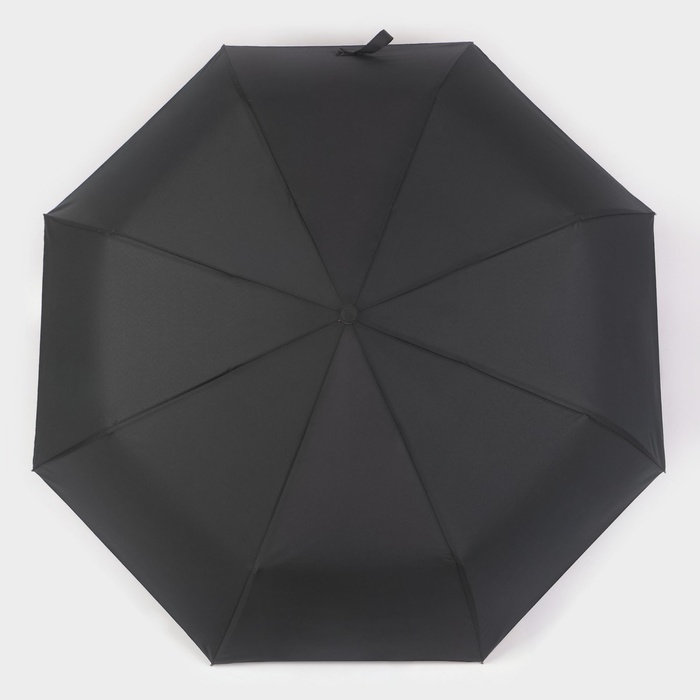 Зонт полуавтоматический «Тучи», эпонж, 3 сложения, 8 спиц, R = 50 см, цвет чёрный - фото 1883059978