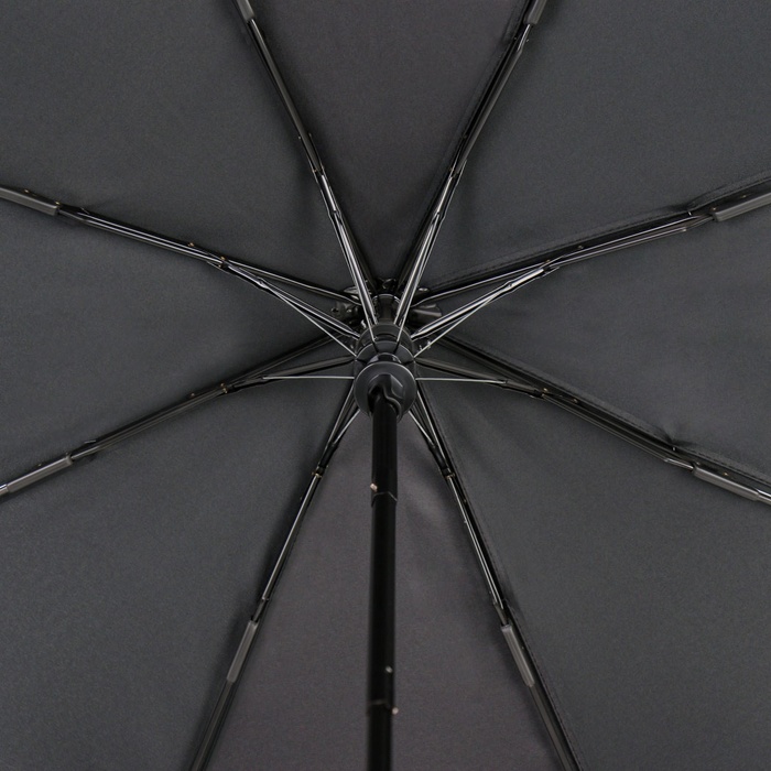 Зонт полуавтоматический «Тучи», эпонж, 3 сложения, 8 спиц, R = 50 см, цвет чёрный - фото 1883059979