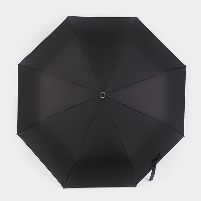 Зонт - трость полуавтоматический «Мрак», эпонж, 3 сложения, 8 спиц, R =  47 см, цвет чёрный