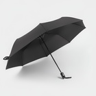 Зонт полуавтоматический «Гроза», эпонж, 3 сложения, 8 спиц, R = 47 см, цвет чёрный - фото 9184650
