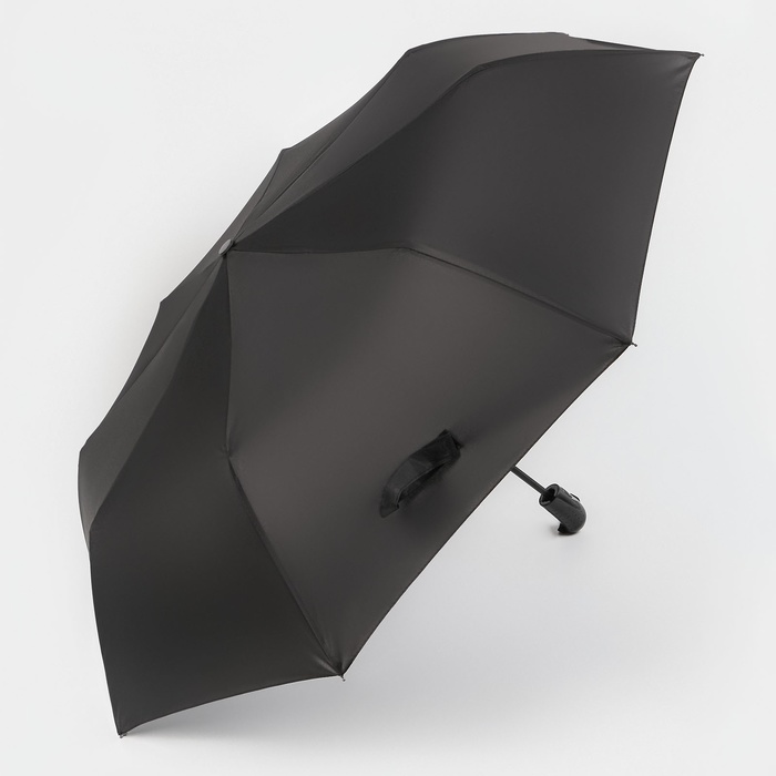 Зонт полуавтоматический «Гроза», эпонж, 3 сложения, 8 спиц, R = 47 см, цвет чёрный - фото 1883060000
