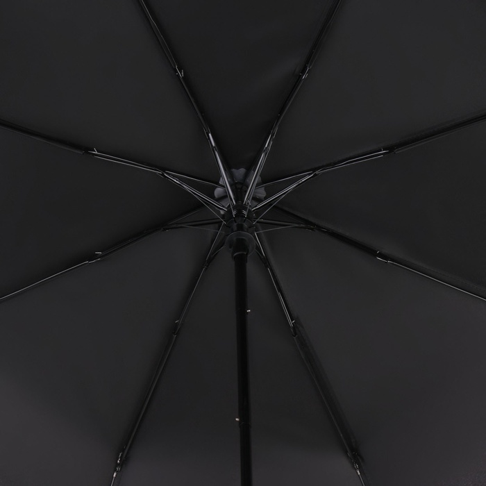 Зонт полуавтоматический «Гроза», эпонж, 3 сложения, 8 спиц, R = 47 см, цвет чёрный - фото 1883060002