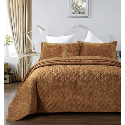 Комплект Arya Home Valentine, покрывало 180x240 см, наволочка 50x70 см, цвет коричневый