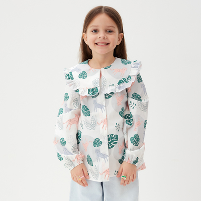 Рубашка для девочки KAFTAN «Леопард», белая, размер 38 (146-152 см)