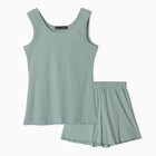 Комплект домашний женский (майка/шорты), цвет мята, размер 46 - фото 23872444