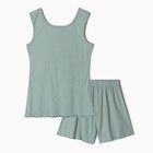 Комплект домашний женский (майка/шорты), цвет мята, размер 46 - фото 23872445