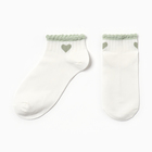 Носки женские, цвет белый/зеленое сердечко, размер 36-40 - Фото 1