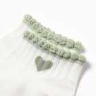 Носки женские, цвет белый/зеленое сердечко, размер 36-40 - Фото 2