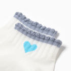Носки женские, цвет белый/синее сердечко, размер 36-40 - Фото 2