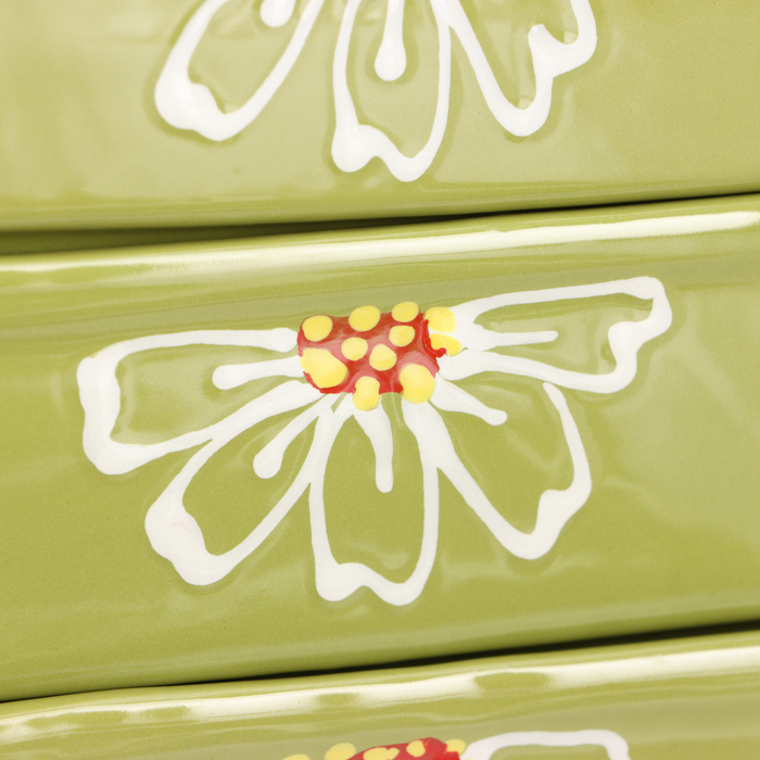 Набор для холодца "Квадро" 3х0,9л, ромашка зеленая - фото 1928526186