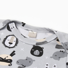 Боди с длинным рукавом, цвет серый/зверята, рост 56 см - фото 23843753