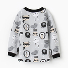 Лонгслив с длинным рукавом, цвет серый/зверята, рост 74 см - фото 23843792