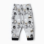 Штанишки детские, цвет серый/зверята, рост 80 см - Фото 1