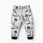 Штанишки детские, цвет серый/зверята, рост 80 см - Фото 4