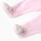Ползунки детские с закрытыми ножками, цвет розовый/зайцы, рост 62 - фото 23843950