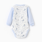 Боди с длинным рукавом, цвет голубой/зайцы, рост 74 см - фото 23843967