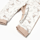 Комбинезон детский с открытыми ножками, цвет бежевый/зайцы, рост 74 - фото 23844016