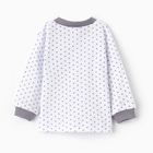 Кофточка детская с длинным рукавом цвет серый горох, рост 56 - фото 23844061