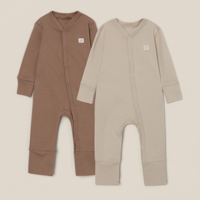 Набор комбинезонов 2 шт. SL HOME рост 62-68 см, бежевый, кофейный