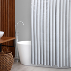 Штора для ванной комнаты «Ритм», 180×180 см, цвет белый-черный - фото 321163243