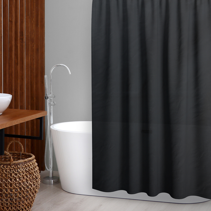 Штора для ванной комнаты «Бриллиант», 180×180 см, цвет черный - Фото 1